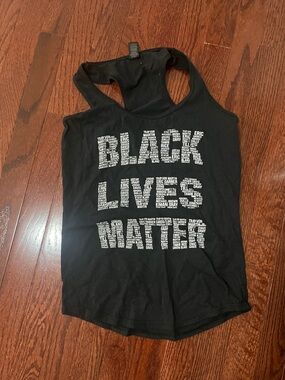 Black Graphic Racerback Tank "Black Lives Matter"